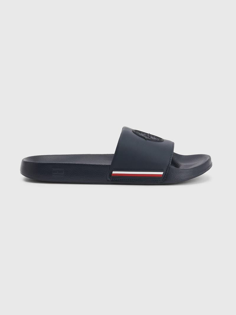 Férfi Tommy Hilfiger Signature pool Sandal Kék | HU 1434RVD